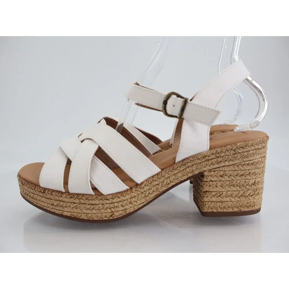 Born BOC Melodie Sandals Women's 11 White Vegan Leather Strappy Slingback Shoes